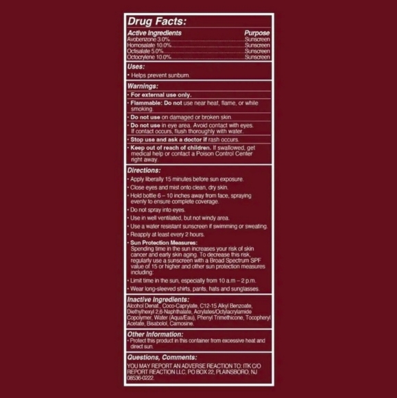 ʕ·ᴥ·ʔ ITK Broad Spectrum SPF 30 Sunscreen Setting Mist 3.3 Fl Oz - Picture 4 of 4